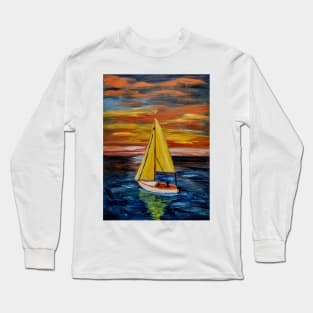 Out sailing at sunset. Long Sleeve T-Shirt